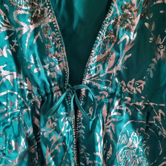 Marciano turquoise embellished open blouse - XS - Picture 3 of 6
